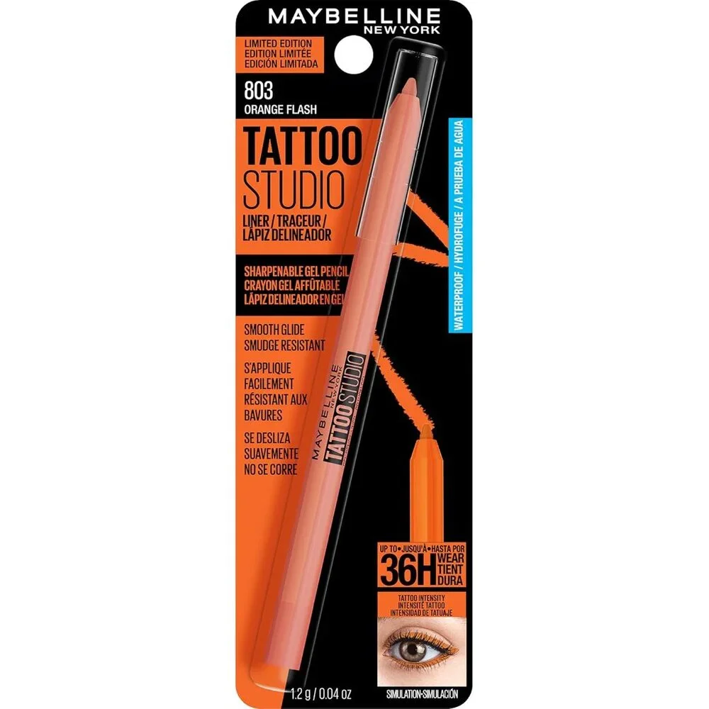 MAYBELLINE Tattoo Studio Eyeliner Pencil Waterproof in Orange Flash
